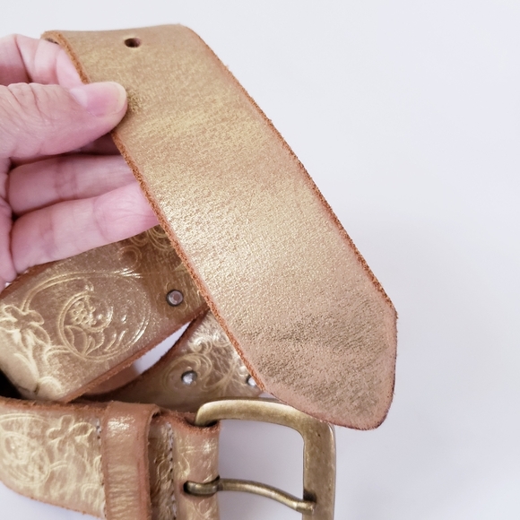 Vintage Express Gold Leather Belt - Picture 8 of 14
